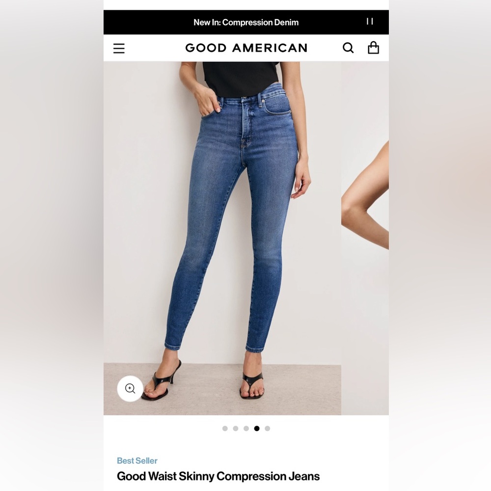 Good American “Good Waist” Skinny Compression Jeans Dark Blue-plus size